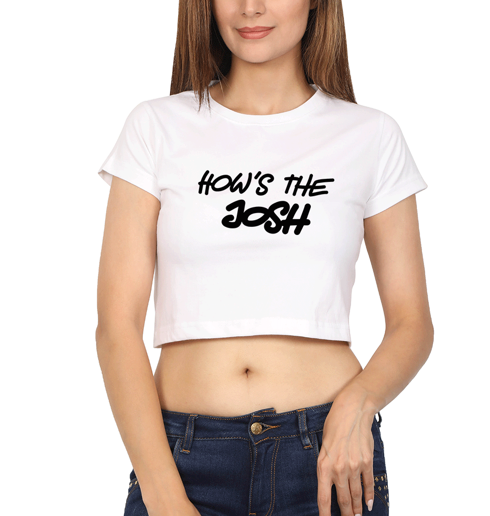 Hows The Josh Womens Crop Top-FunkyTradition Half Sleeves T-Shirt FunkyTradition