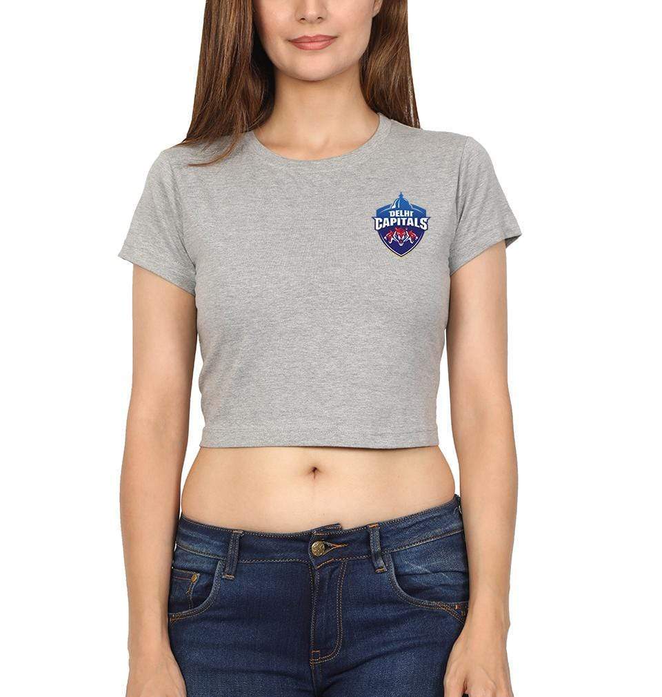 IPL DC Delhi Capitals Logo Womens Crop Top-FunkyTradition Half Sleeves T-Shirt FunkyTradition