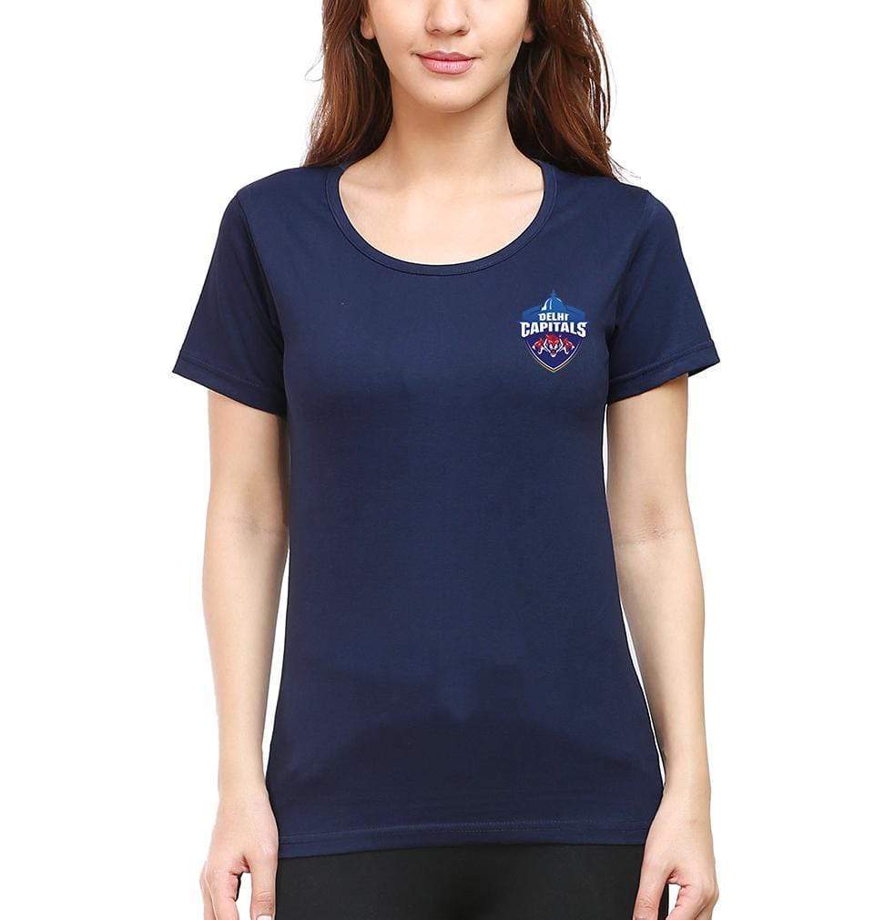 IPL DC Delhi Capitals Logo Womens Half Sleeves T-Shirts-FunkyTradition Half Sleeves T-Shirt FunkyTradition