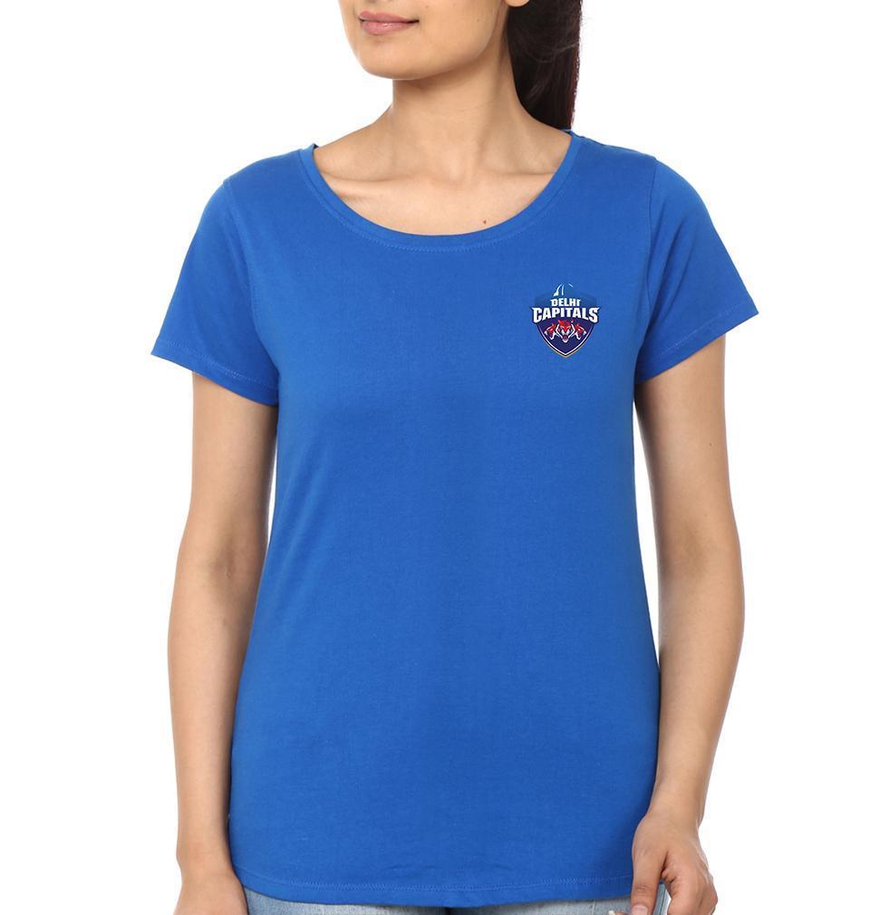 IPL DC Delhi Capitals Logo Womens Half Sleeves T-Shirts-FunkyTradition Half Sleeves T-Shirt FunkyTradition