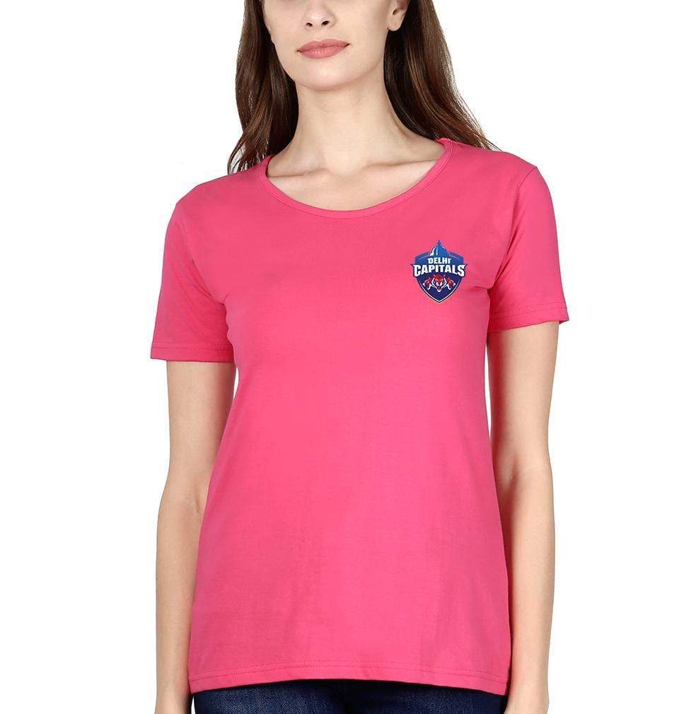 IPL DC Delhi Capitals Logo Womens Half Sleeves T-Shirts-FunkyTradition Half Sleeves T-Shirt FunkyTradition