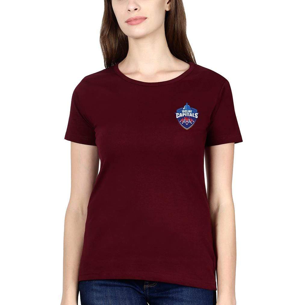 IPL DC Delhi Capitals Logo Womens Half Sleeves T-Shirts-FunkyTradition Half Sleeves T-Shirt FunkyTradition