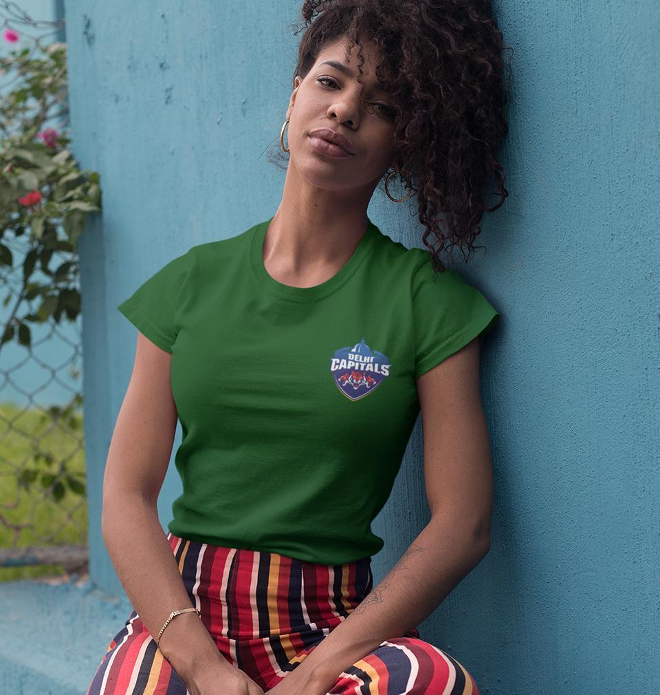 IPL DC Delhi Capitals Logo Womens Half Sleeves T-Shirts-FunkyTradition Half Sleeves T-Shirt FunkyTradition