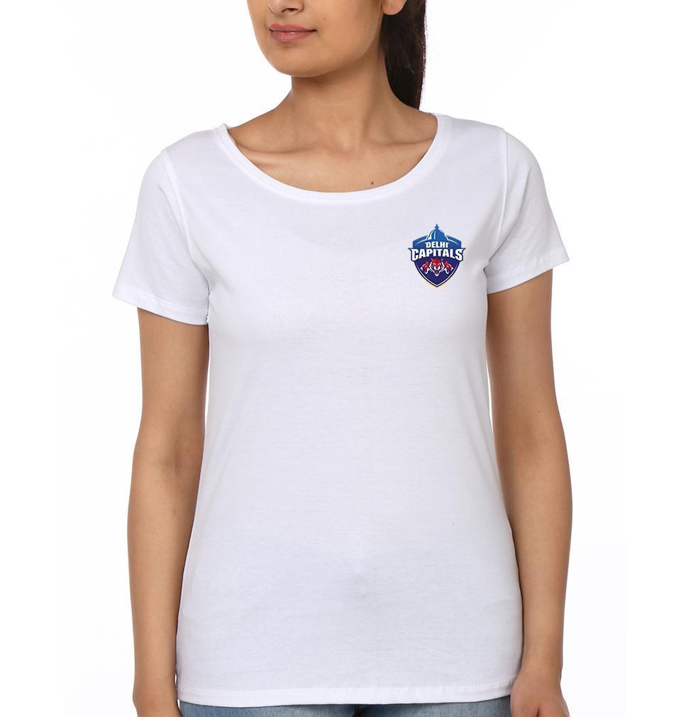 IPL DC Delhi Capitals Logo Womens Half Sleeves T-Shirts-FunkyTradition Half Sleeves T-Shirt FunkyTradition
