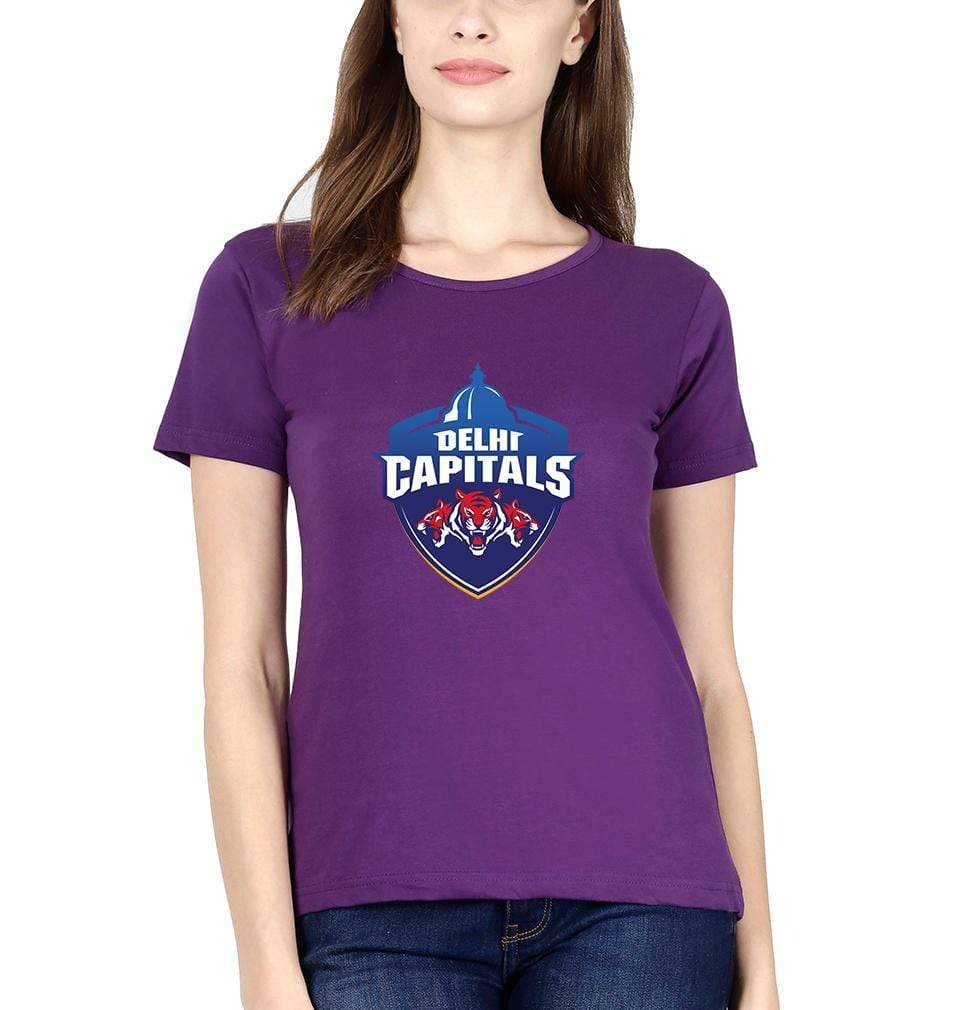 IPL DC Delhi Capitals Logo Womens Half Sleeves T-Shirts-FunkyTradition Half Sleeves T-Shirt FunkyTradition