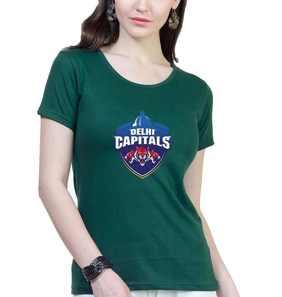 IPL DC Delhi Capitals Logo Womens Half Sleeves T-Shirts-FunkyTradition Half Sleeves T-Shirt FunkyTradition
