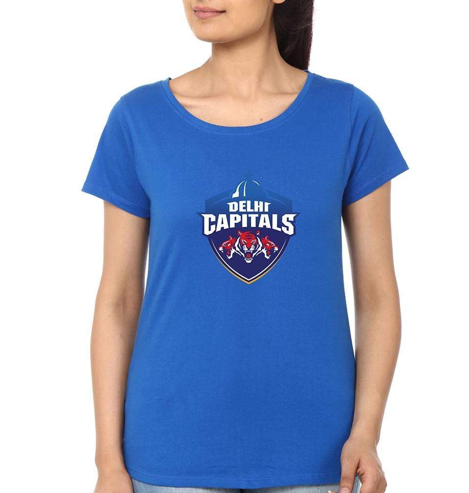 IPL DC Delhi Capitals Logo Womens Half Sleeves T-Shirts-FunkyTradition Half Sleeves T-Shirt FunkyTradition
