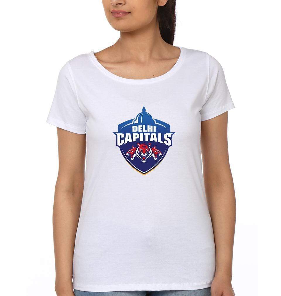 IPL DC Delhi Capitals Logo Womens Half Sleeves T-Shirts-FunkyTradition Half Sleeves T-Shirt FunkyTradition