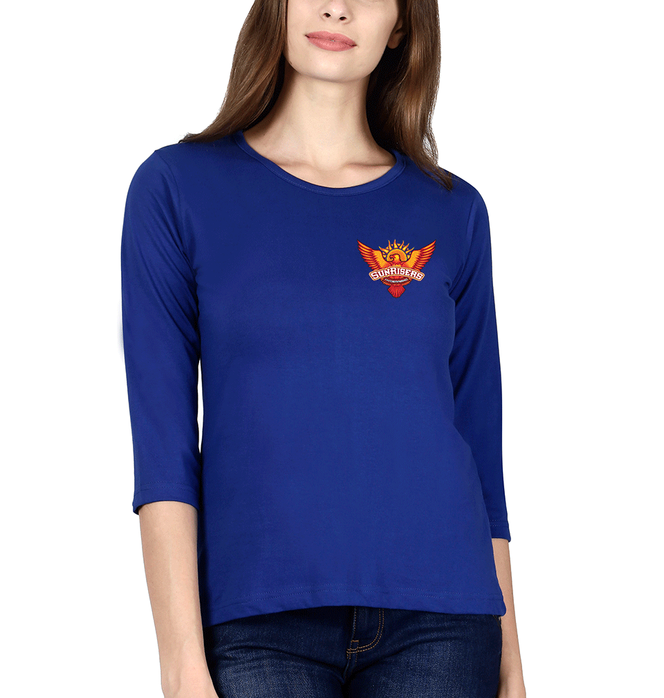 IPL Sunrises Hyderabad logo Womens Full Sleeves T-Shirts-FunkyTradition Half Sleeves T-Shirt FunkyTradition