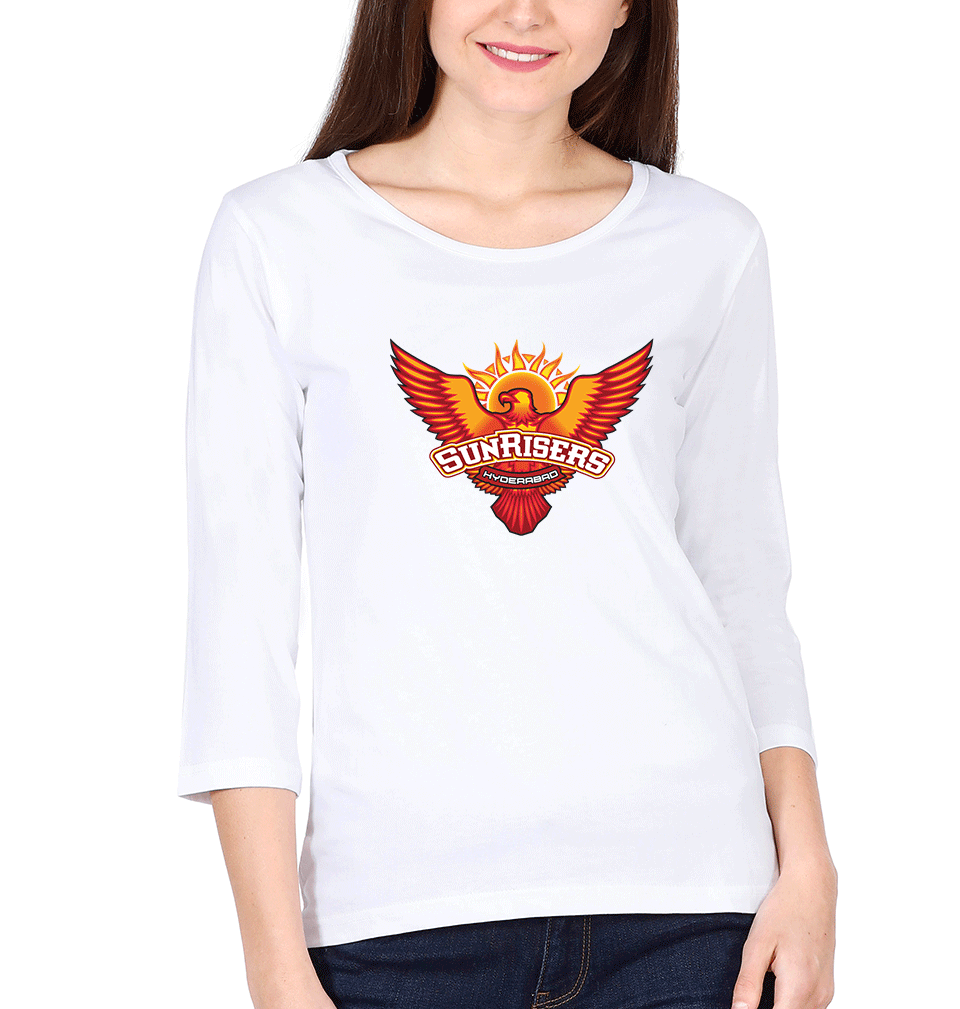 IPL Sunrises Hyderabad logo Womens Full Sleeves T-Shirts-FunkyTradition Half Sleeves T-Shirt FunkyTradition
