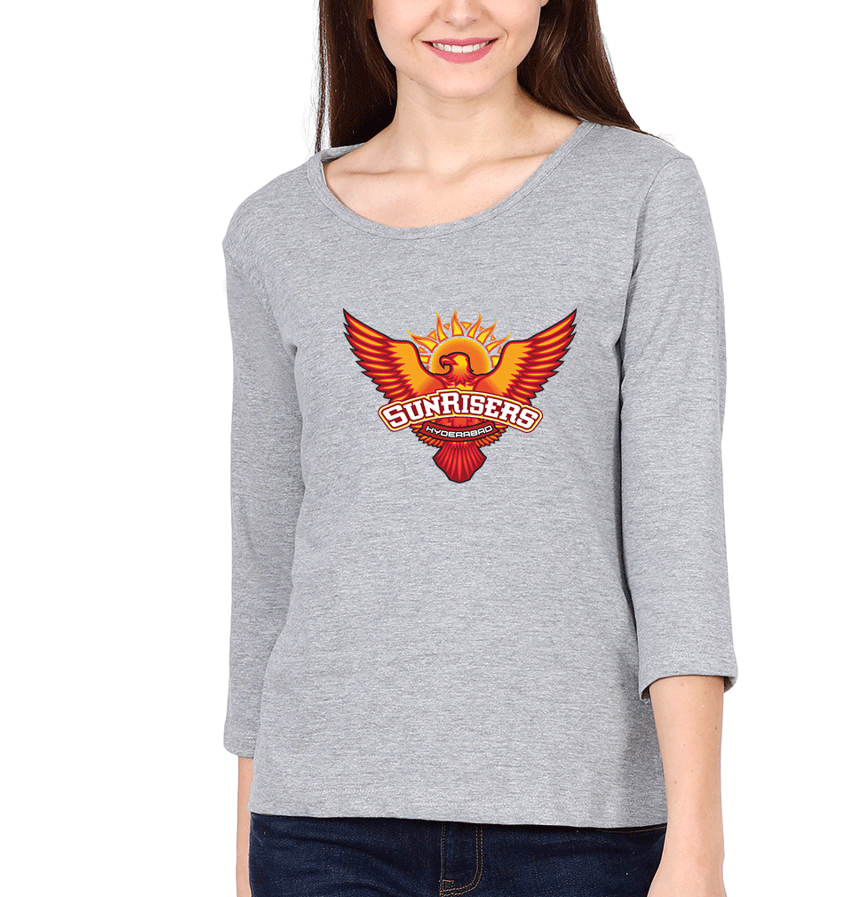 IPL Sunrises Hyderabad logo Womens Full Sleeves T-Shirts-FunkyTradition Half Sleeves T-Shirt FunkyTradition