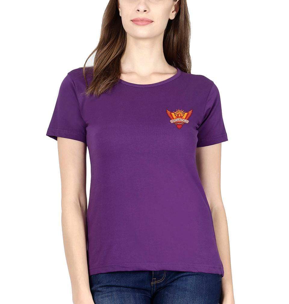 IPL Sunrises Hyderabad logo Womens Half Sleeves T-Shirts-FunkyTradition Half Sleeves T-Shirt FunkyTradition