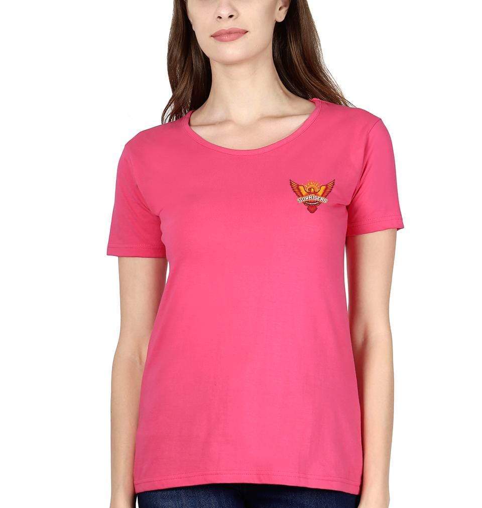 IPL Sunrises Hyderabad logo Womens Half Sleeves T-Shirts-FunkyTradition Half Sleeves T-Shirt FunkyTradition