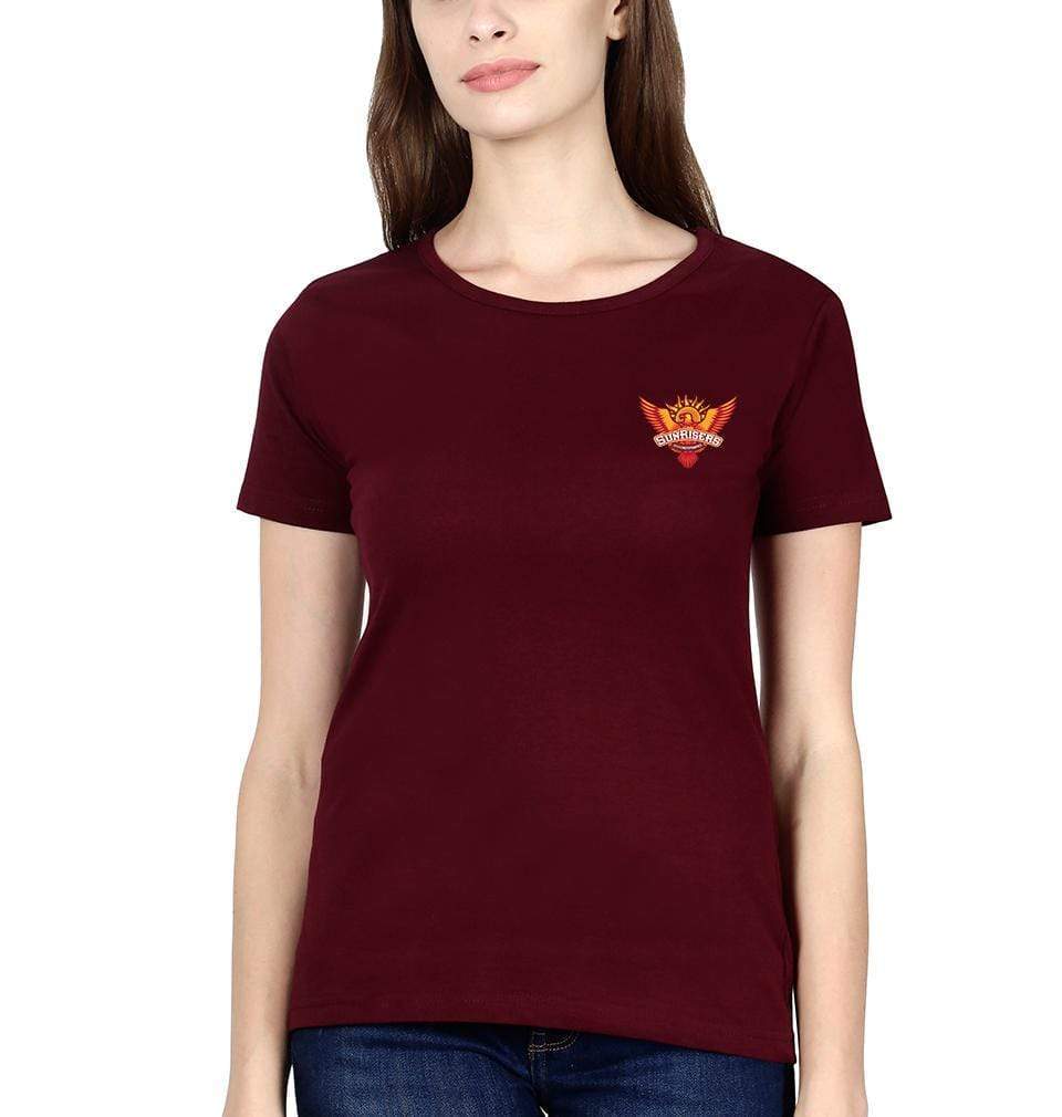 IPL Sunrises Hyderabad logo Womens Half Sleeves T-Shirts-FunkyTradition Half Sleeves T-Shirt FunkyTradition