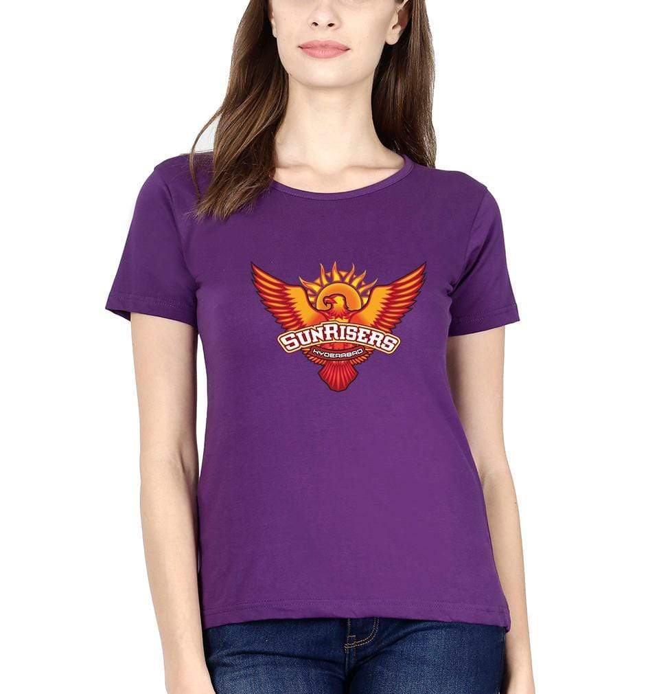 IPL Sunrises Hyderabad logo Womens Half Sleeves T-Shirts-FunkyTradition Half Sleeves T-Shirt FunkyTradition