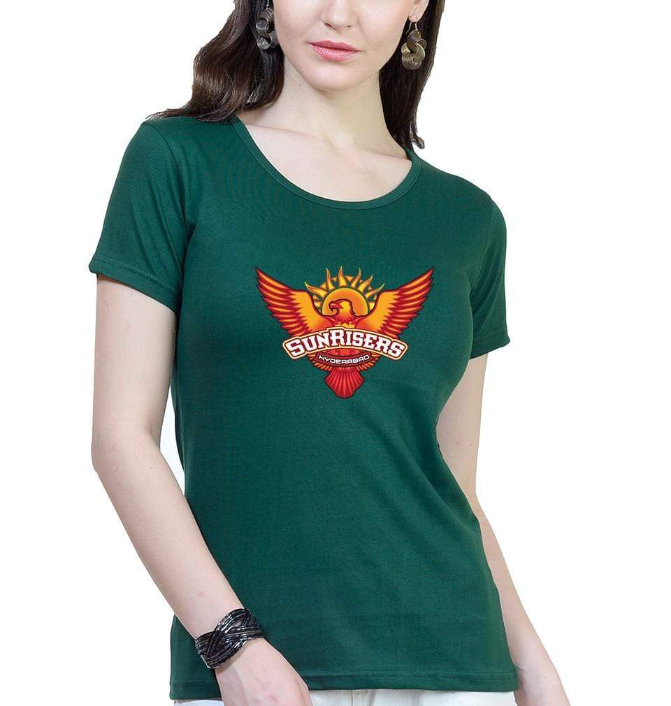 IPL Sunrises Hyderabad logo Womens Half Sleeves T-Shirts-FunkyTradition Half Sleeves T-Shirt FunkyTradition
