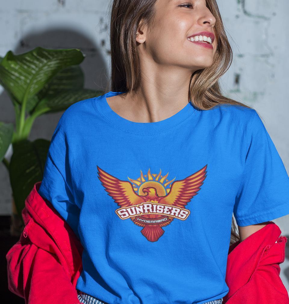 IPL Sunrises Hyderabad logo Womens Half Sleeves T-Shirts-FunkyTradition Half Sleeves T-Shirt FunkyTradition