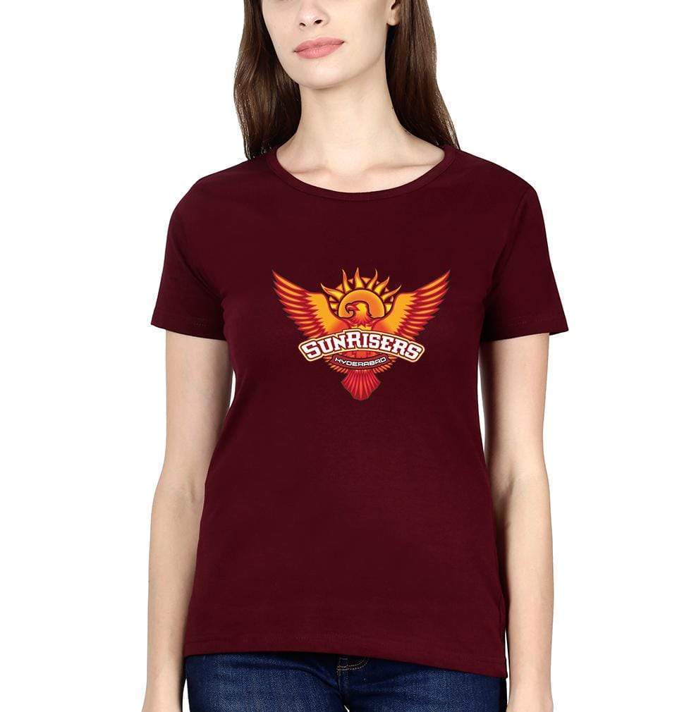 IPL Sunrises Hyderabad logo Womens Half Sleeves T-Shirts-FunkyTradition Half Sleeves T-Shirt FunkyTradition