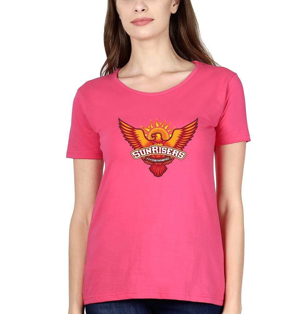 IPL Sunrises Hyderabad logo Womens Half Sleeves T-Shirts-FunkyTradition Half Sleeves T-Shirt FunkyTradition
