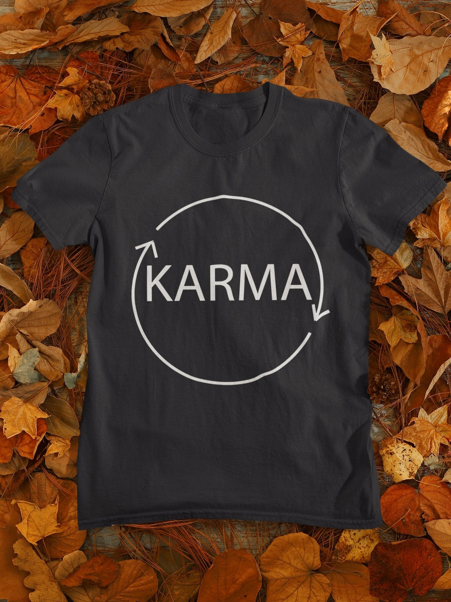 Karma Typography Mens Half Sleeves T-shirt- FunkyTeesClub - Funky Tees Club
