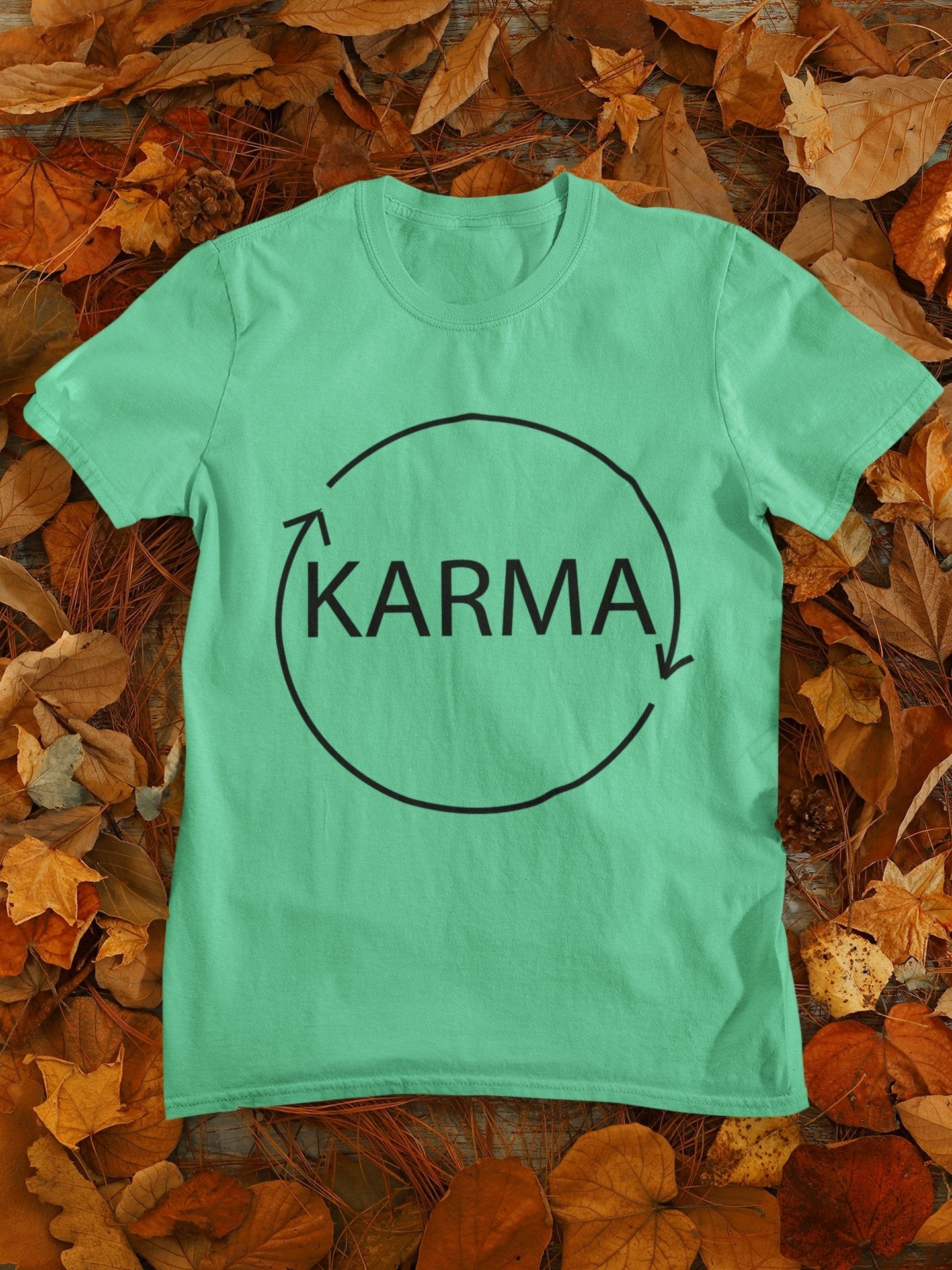 Karma Typography Mens Half Sleeves T-shirt- FunkyTeesClub - Funky Tees Club