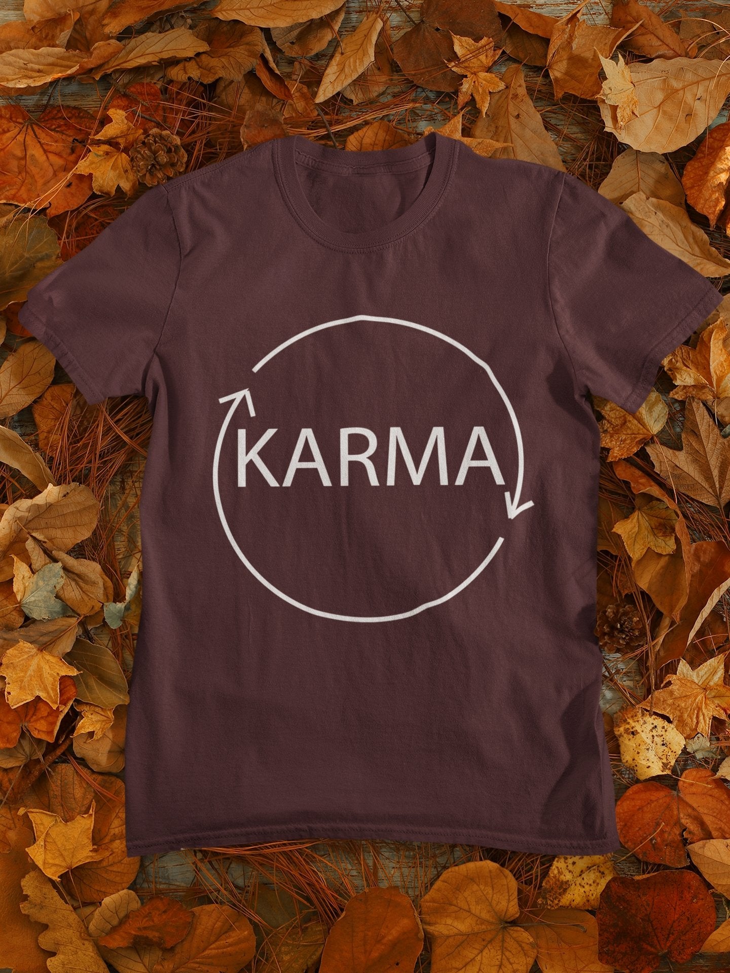 Karma Typography Women Half Sleeves T-shirt- FunkyTeesClub - Funky Tees Club