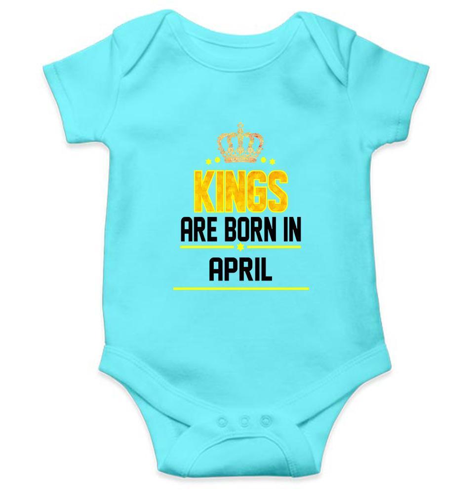 Kings are born in April Rompers for Baby Boy- FunkyTradition FunkyTradition