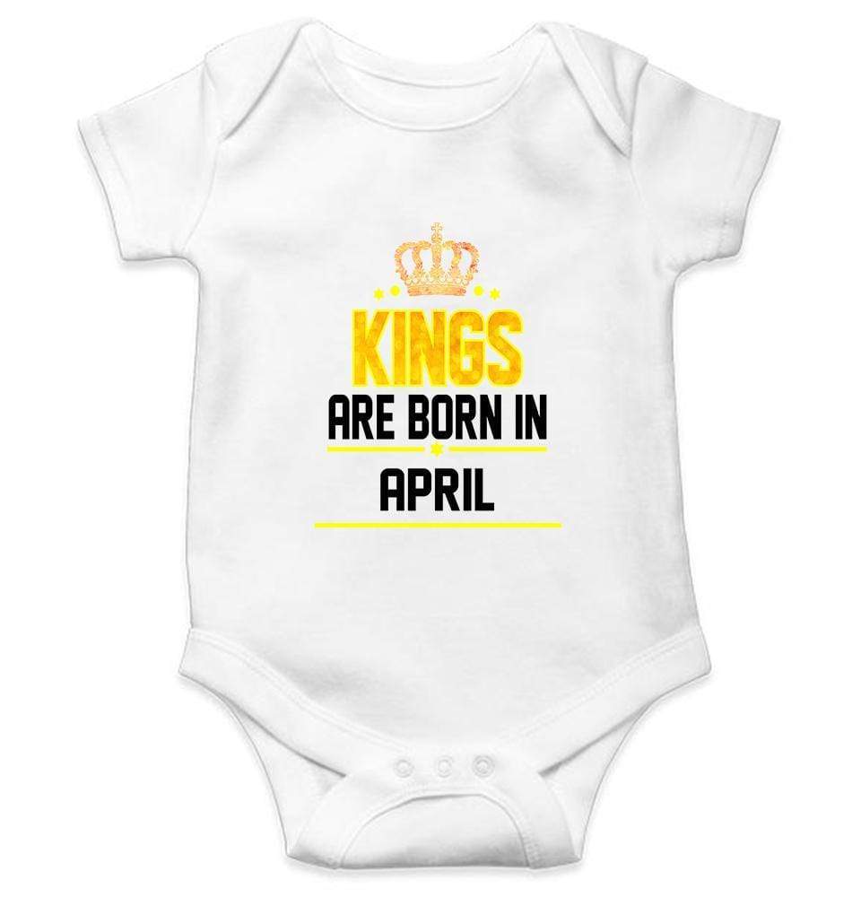 Kings are born in April Rompers for Baby Boy- FunkyTradition FunkyTradition