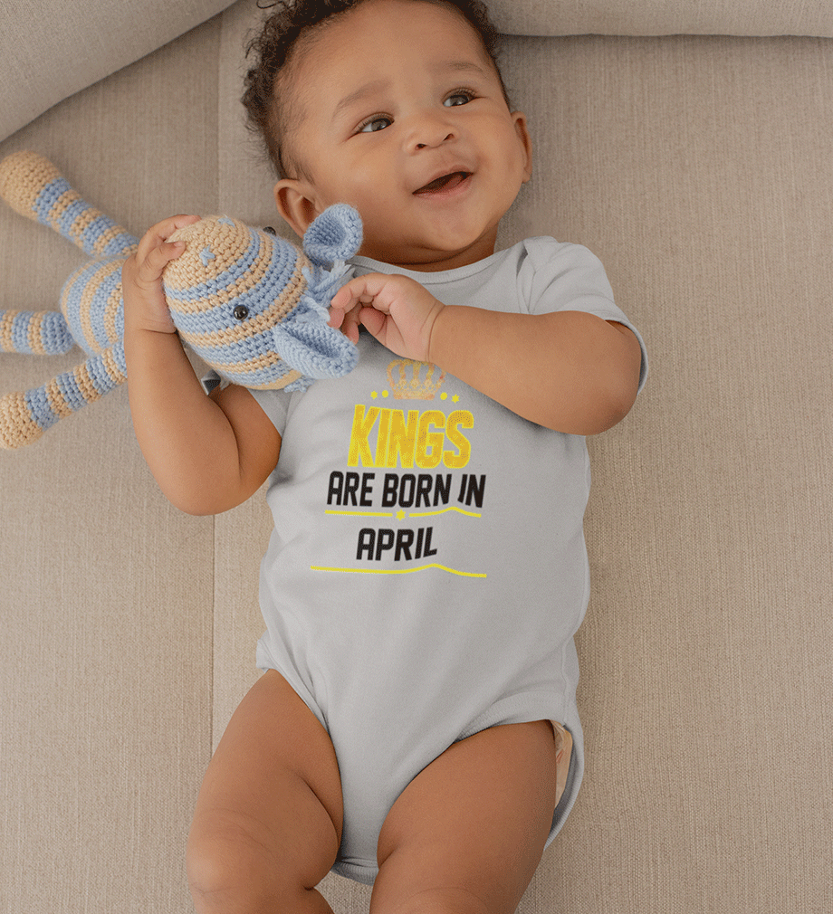 Kings are born in April Rompers for Baby Boy- FunkyTradition FunkyTradition