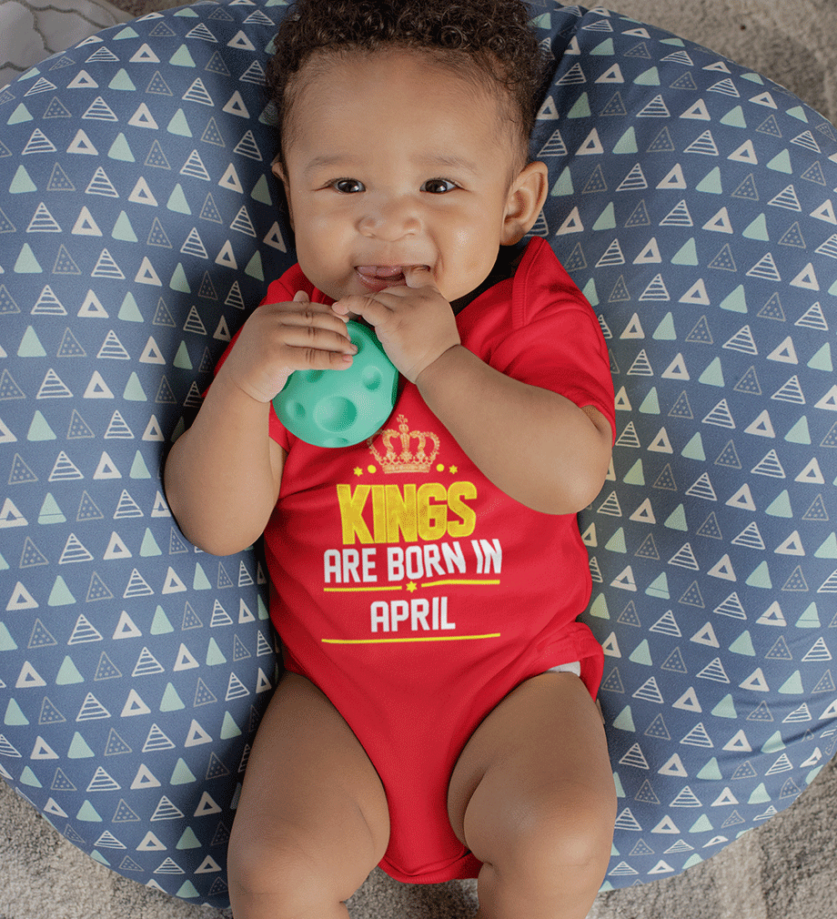 Kings are born in April Rompers for Baby Boy- FunkyTradition FunkyTradition