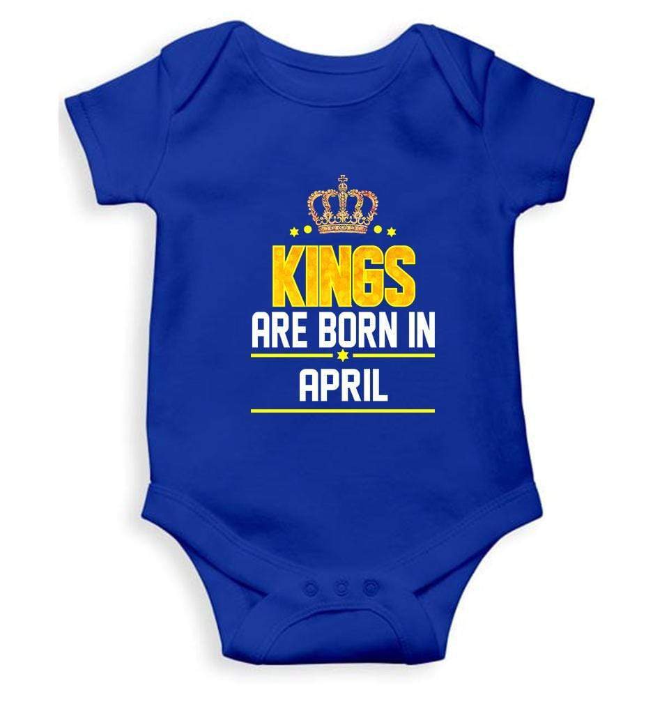 Kings are born in April Rompers for Baby Boy- FunkyTradition FunkyTradition