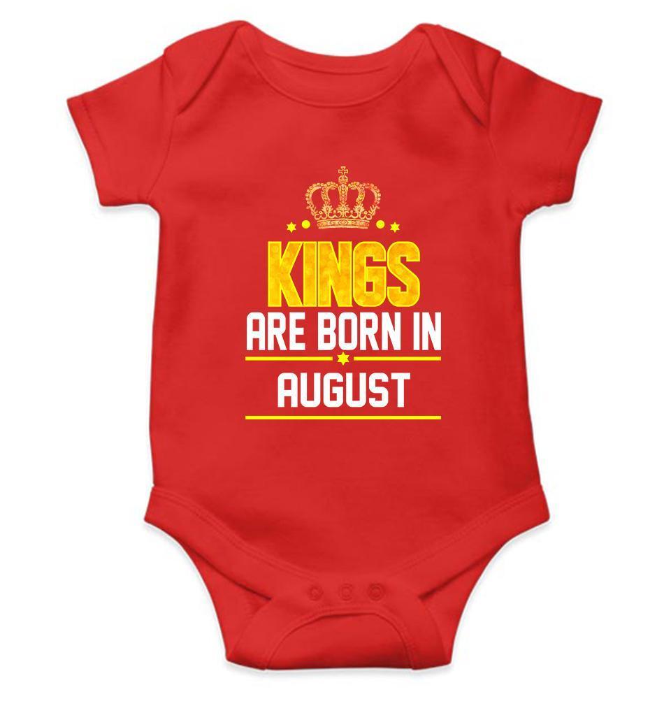 Kings are born in August Rompers for Baby Boy- FunkyTradition FunkyTradition