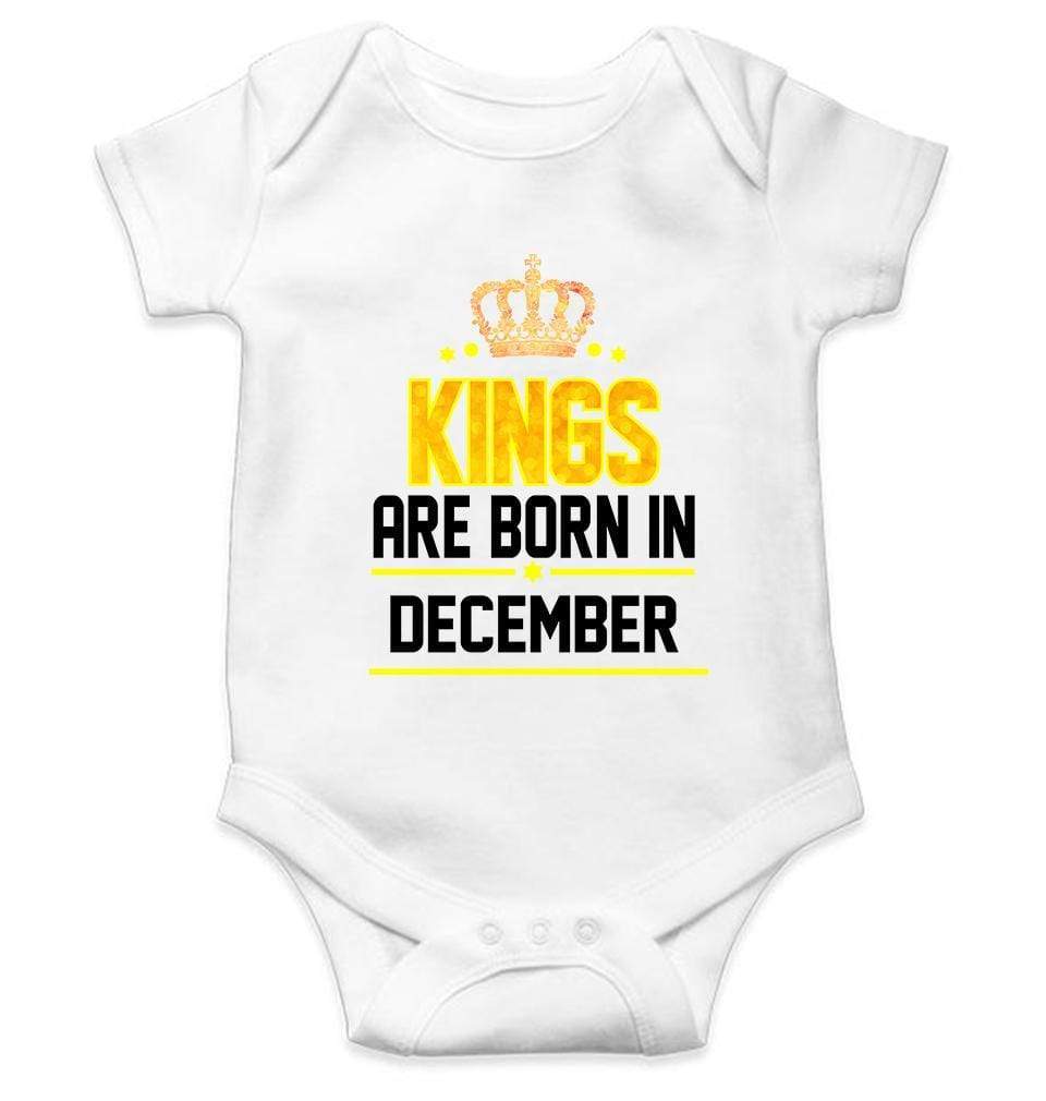 Kings are born in December Rompers for Baby Boy- FunkyTradition FunkyTradition