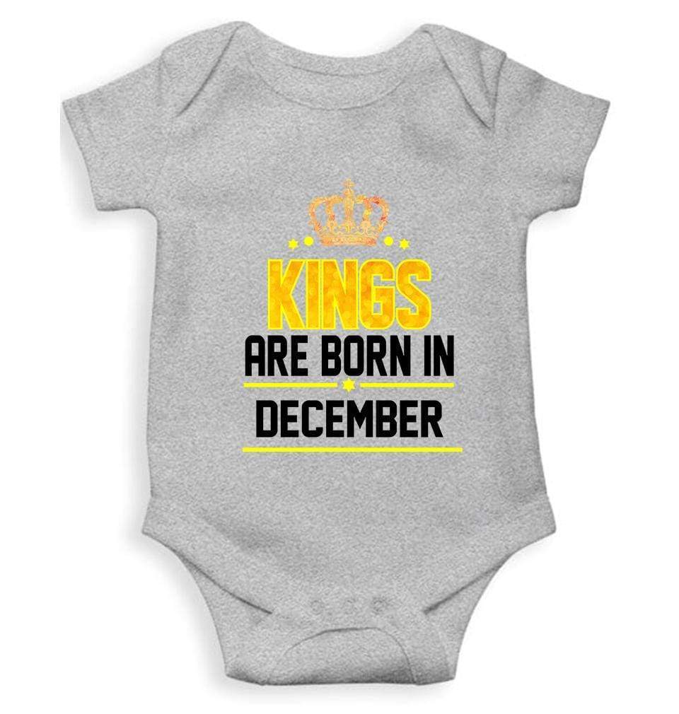 Kings are born in December Rompers for Baby Boy- FunkyTradition FunkyTradition