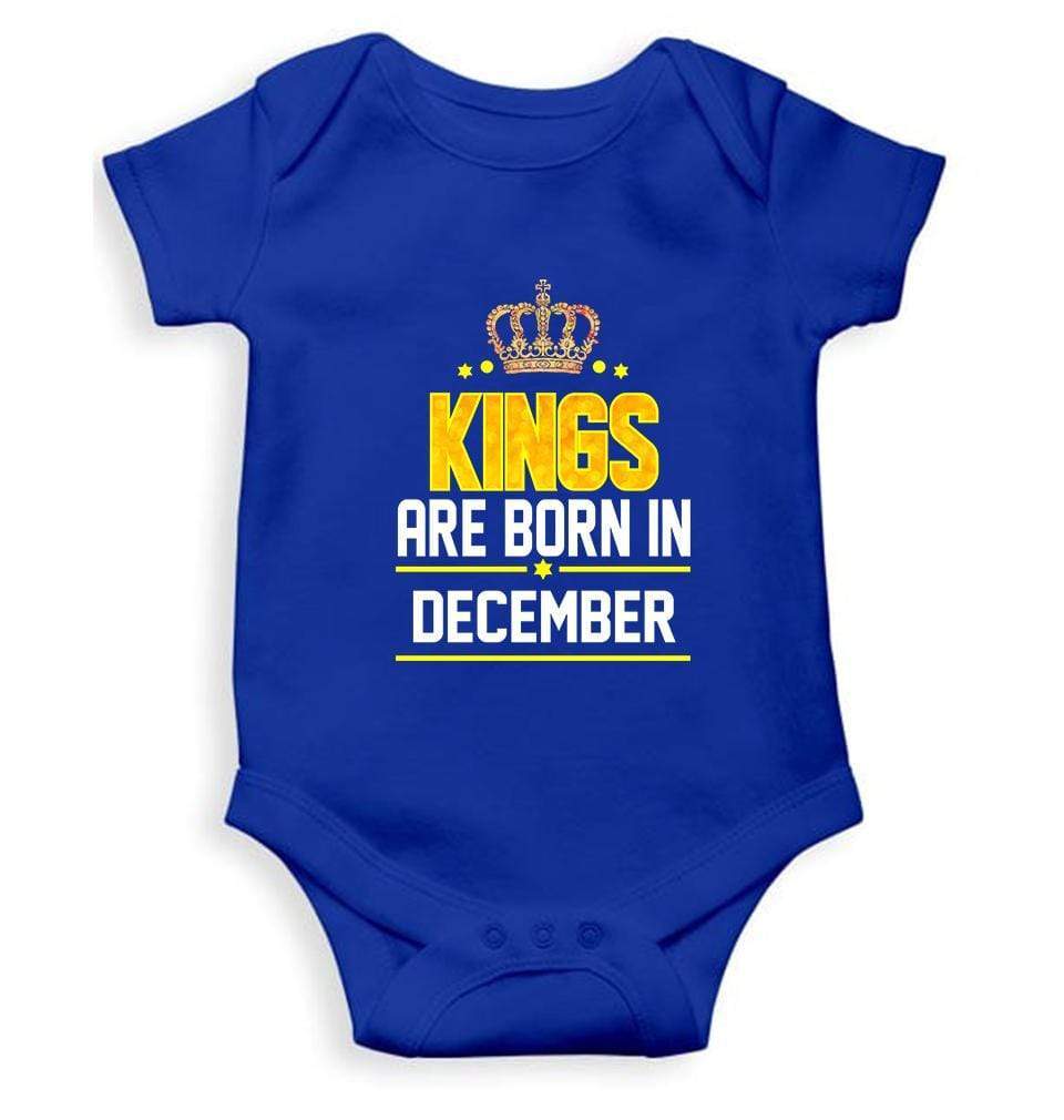 Kings are born in December Rompers for Baby Boy- FunkyTradition FunkyTradition