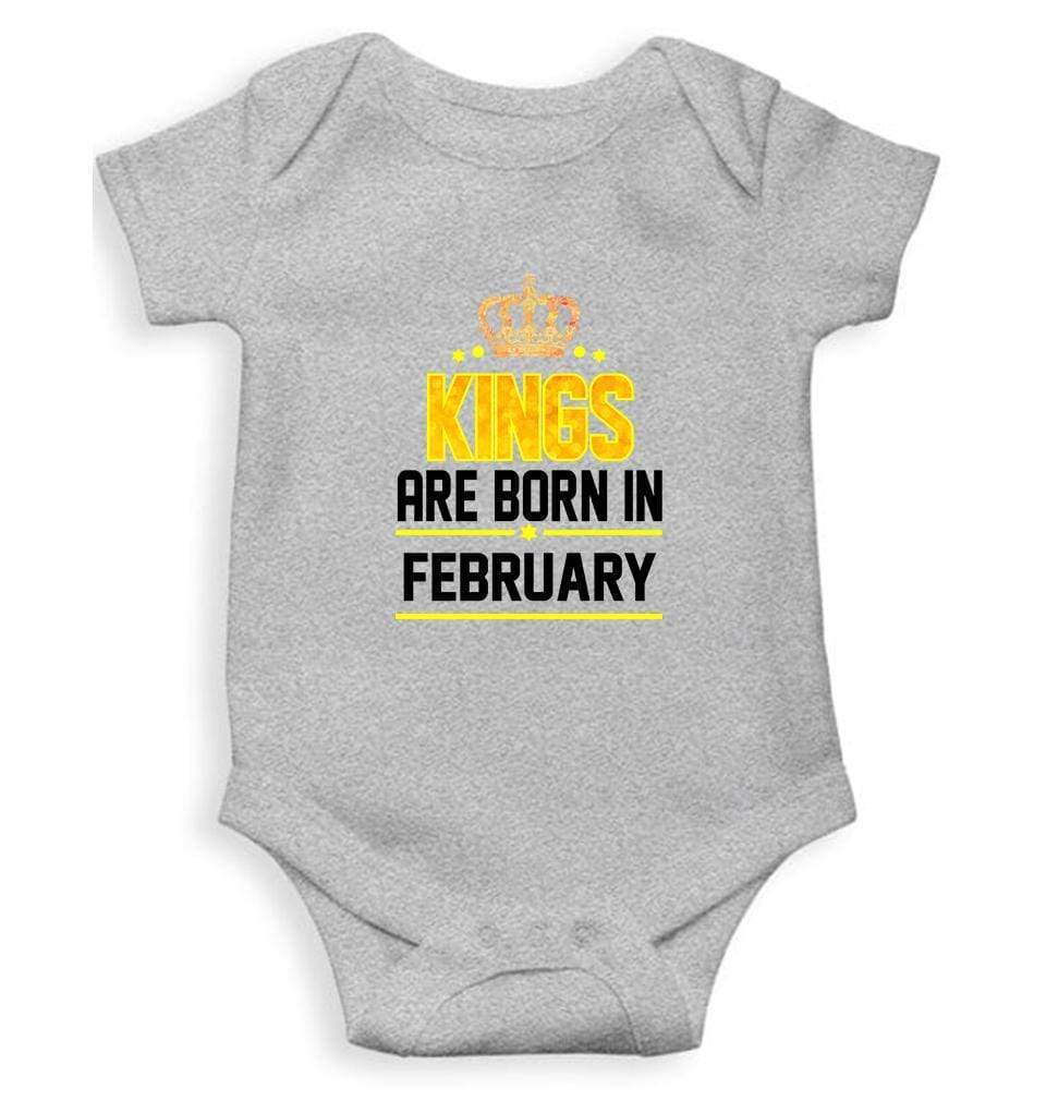 Kings are born in February Rompers for Baby Boy - FunkyTradition FunkyTradition