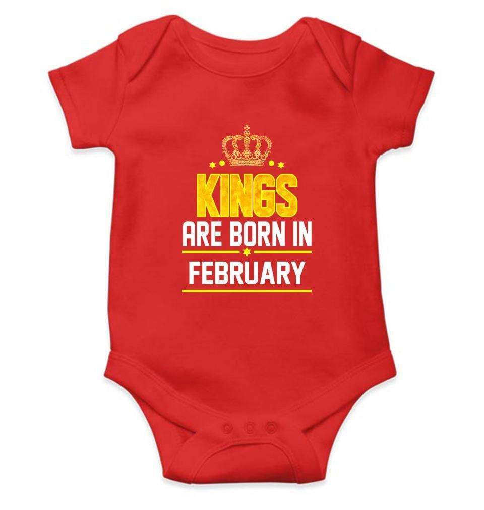 Kings are born in February Rompers for Baby Boy- FunkyTradition FunkyTradition