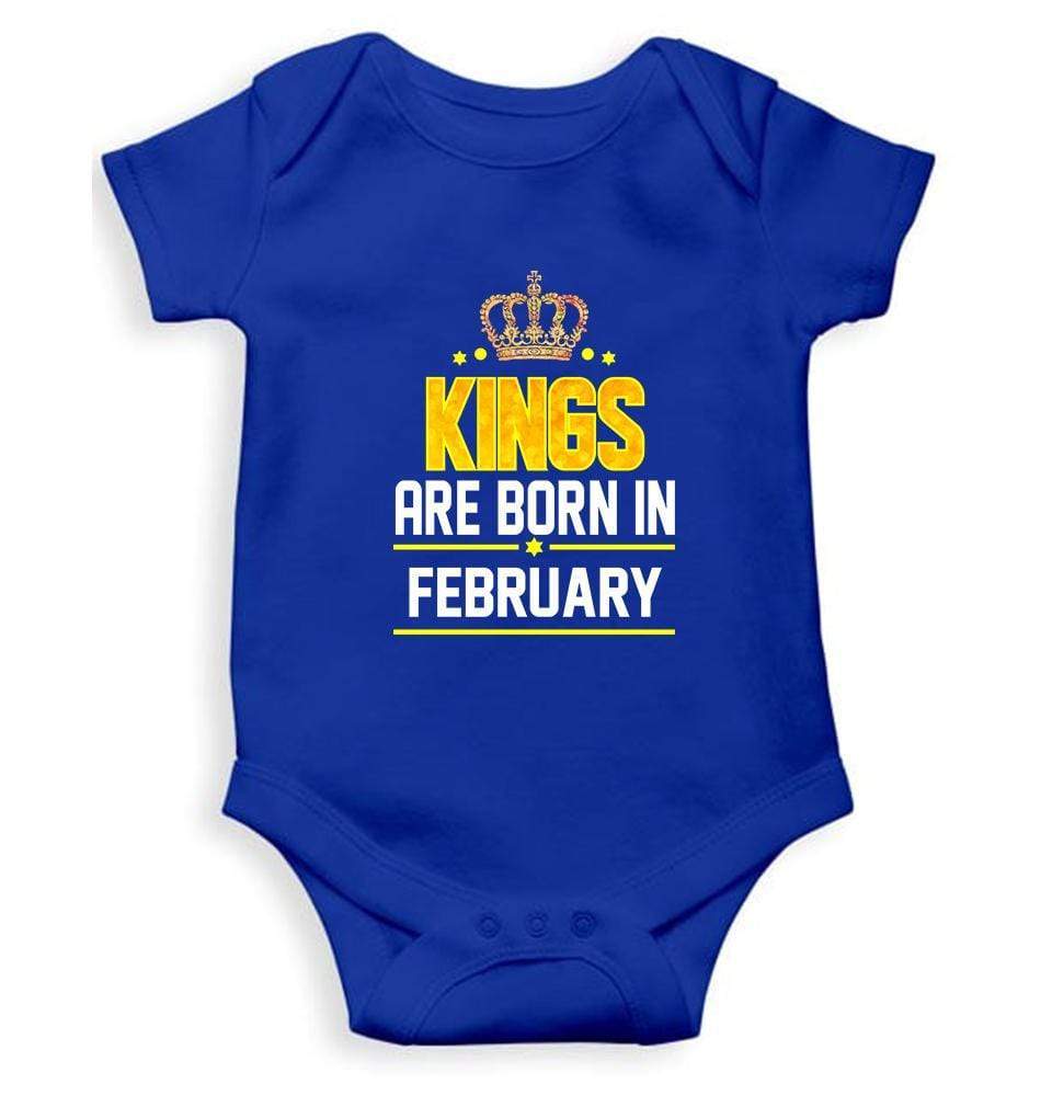 Kings are born in February Rompers for Baby Boy- FunkyTradition FunkyTradition