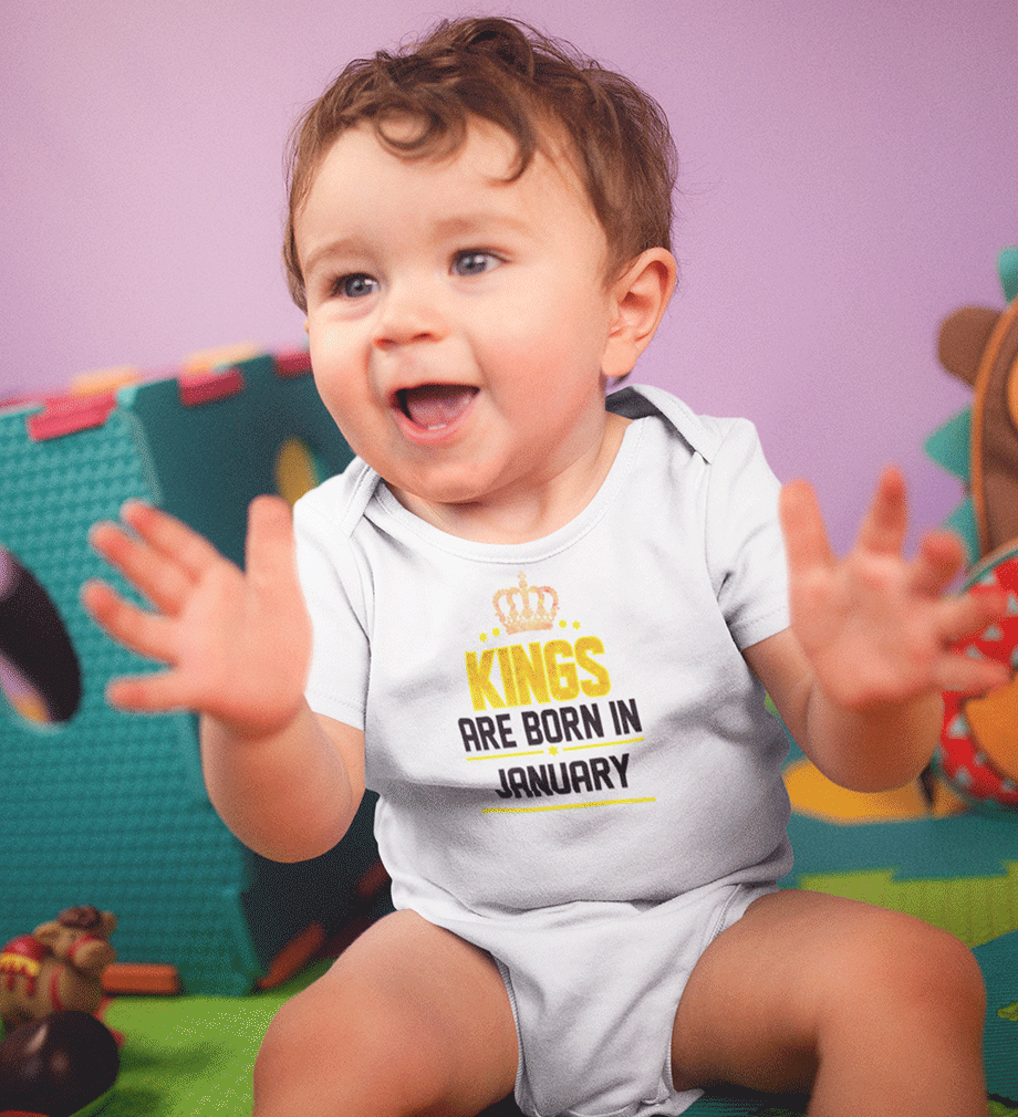 Kings are born in January Rompers for Baby Boy - FunkyTradition FunkyTradition
