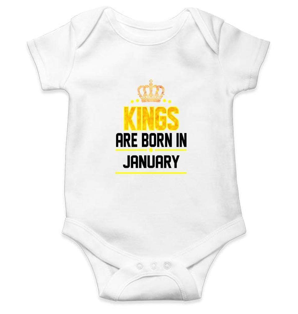 Kings are born in January Rompers for Baby Boy - FunkyTradition FunkyTradition