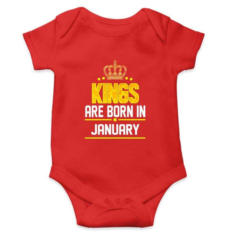 Kings are born in January Rompers for Baby Boy- FunkyTradition FunkyTradition