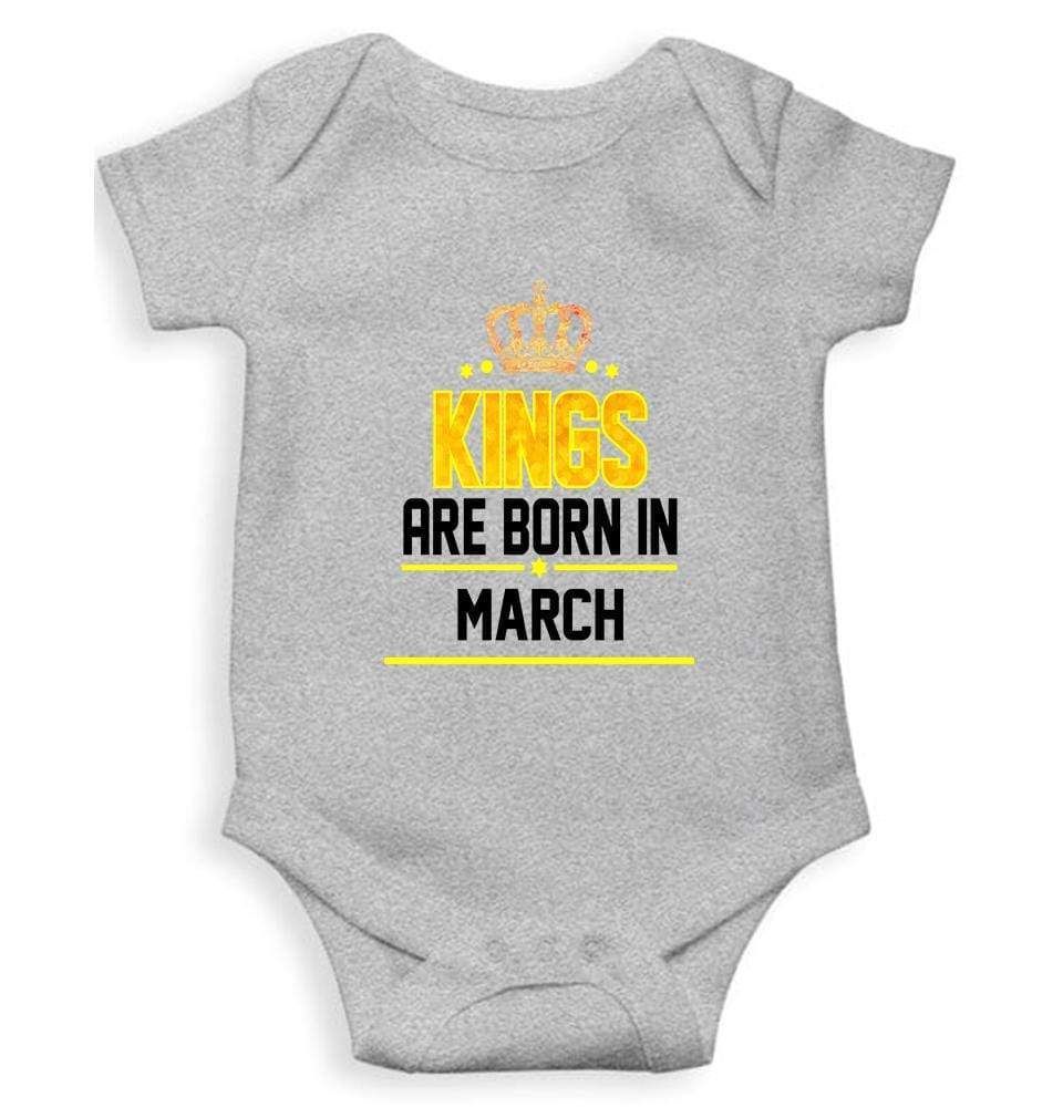Kings are born in March Rompers for Baby Boy - FunkyTradition FunkyTradition