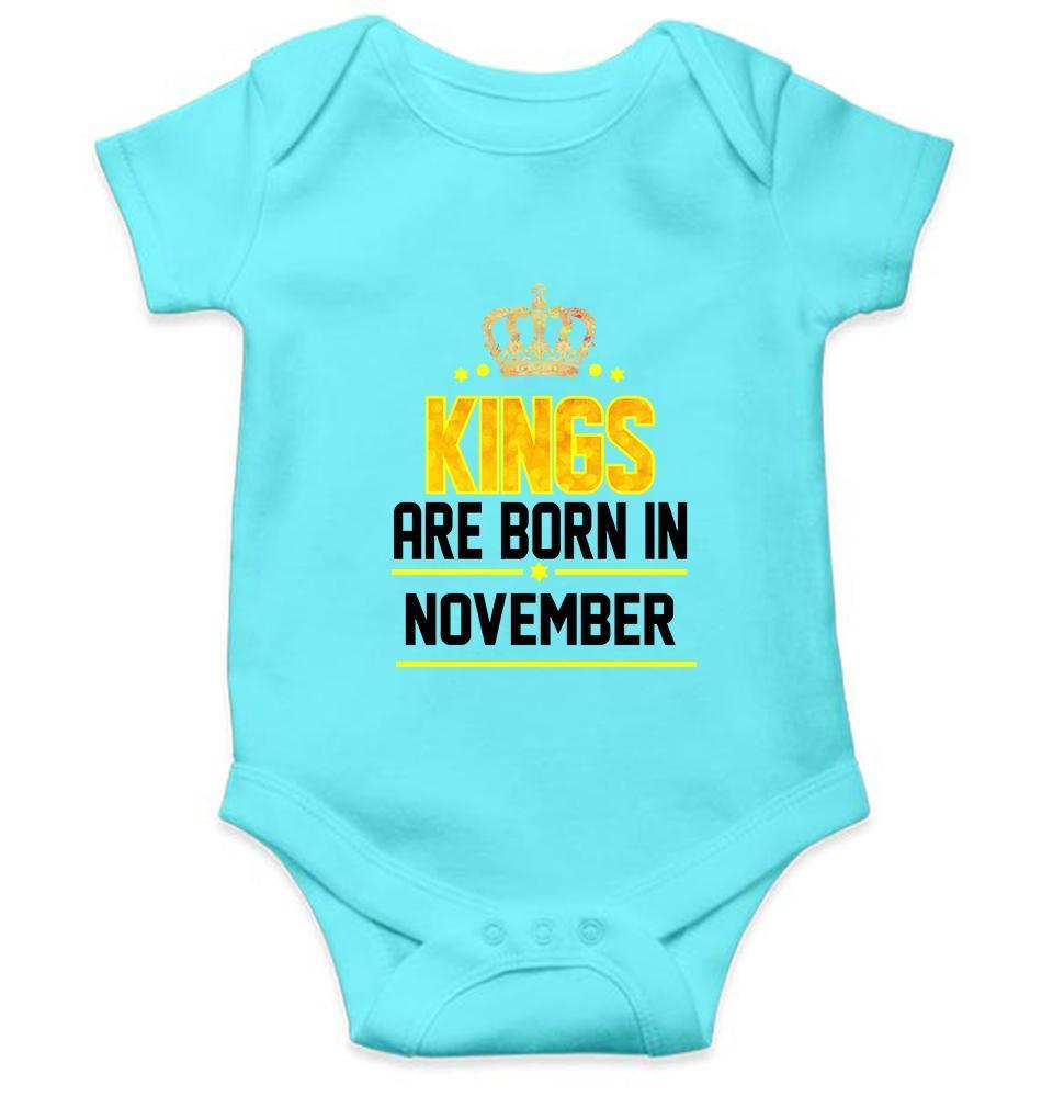 Kings are born in November Rompers for Baby Boy- FunkyTradition FunkyTradition