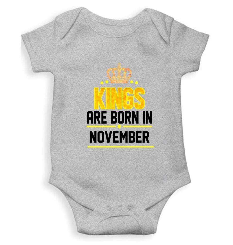 Kings are born in November Rompers for Baby Boy- FunkyTradition FunkyTradition