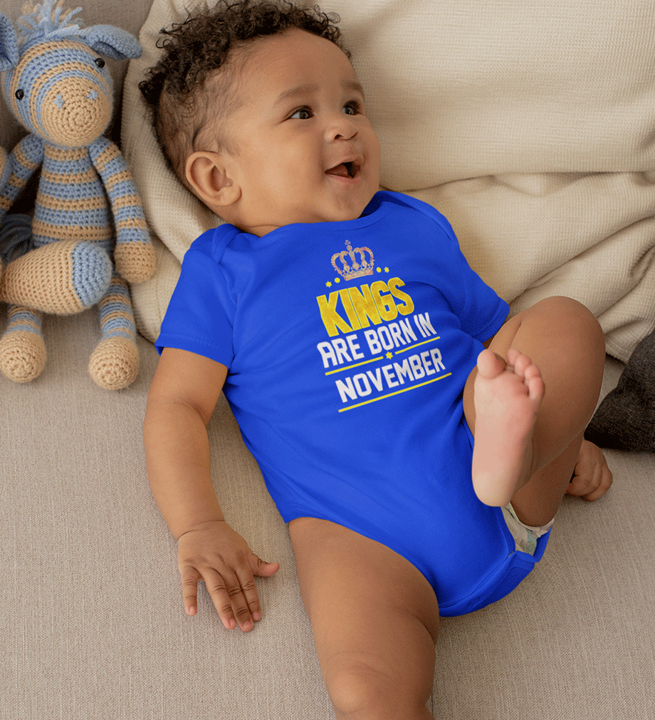 Kings are born in November Rompers for Baby Boy- FunkyTradition FunkyTradition