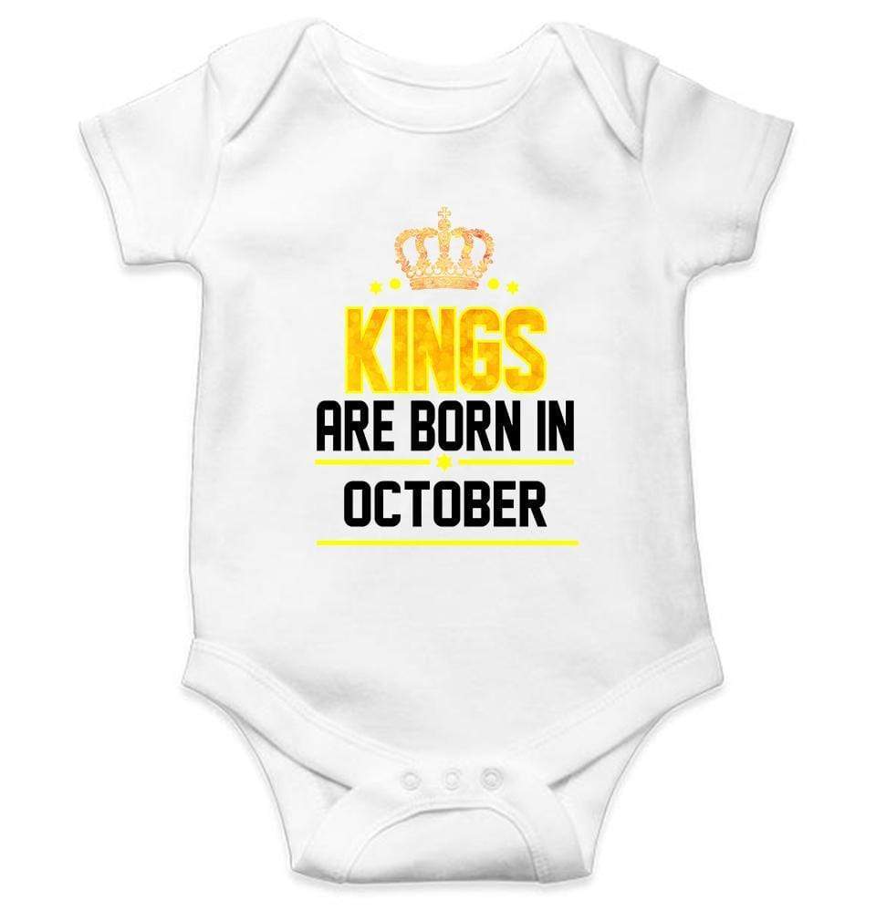 Kings are born in October Rompers for Baby Boy- FunkyTradition FunkyTradition