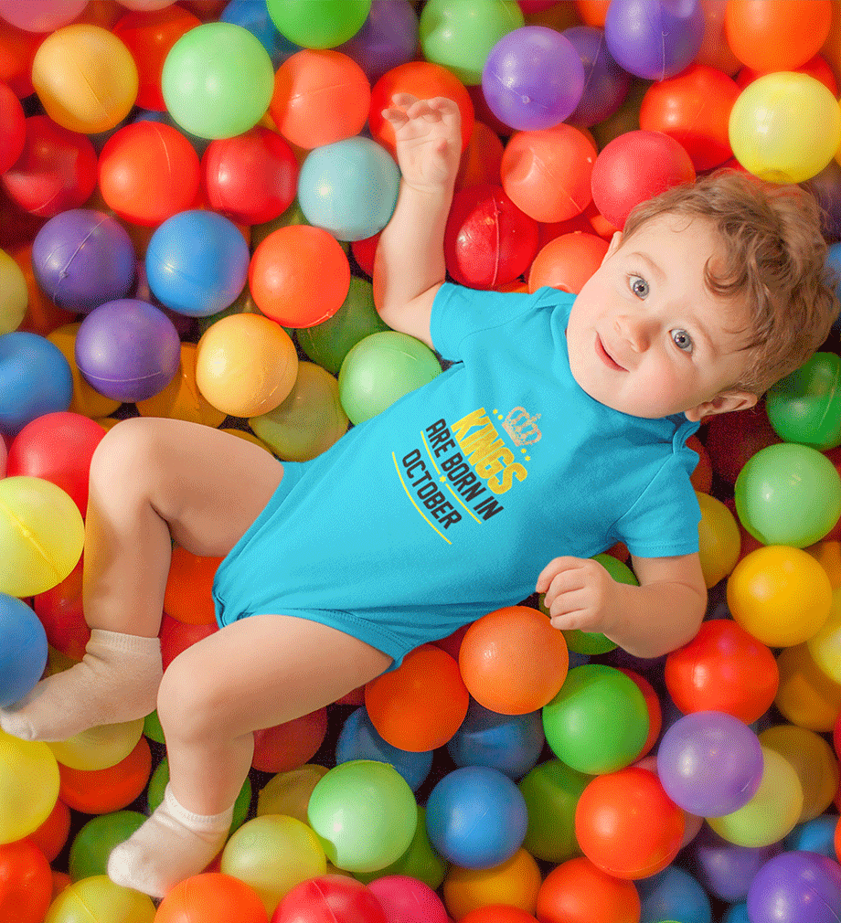 Kings are born in October Rompers for Baby Boy- FunkyTradition FunkyTradition