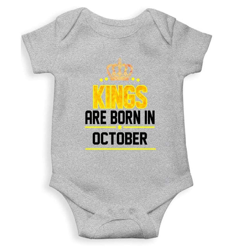 Kings are born in October Rompers for Baby Boy- FunkyTradition FunkyTradition