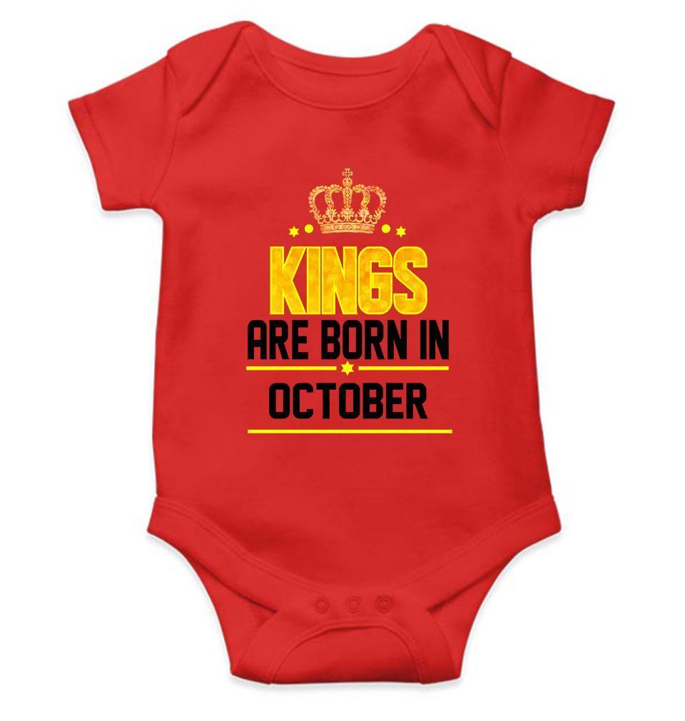 Kings are born in October Rompers for Baby Boy- FunkyTradition FunkyTradition
