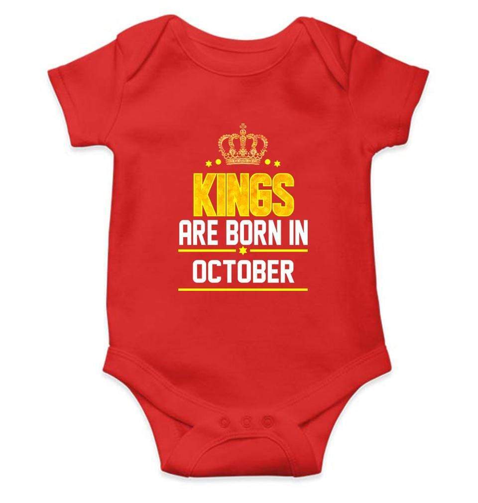 Kings are born in October Rompers for Baby Boy- FunkyTradition FunkyTradition